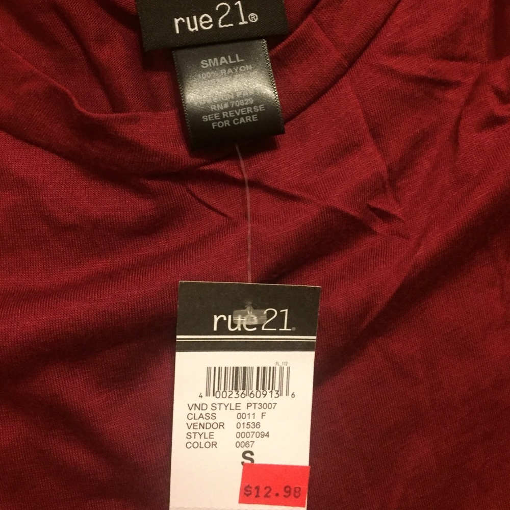 Rue 21 Maroon Shirt